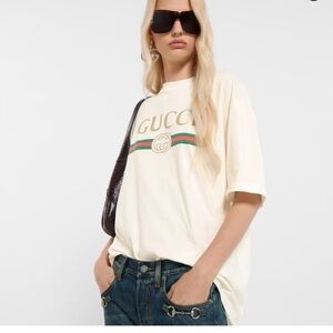 Authentic Gucci Ivory Graphic Tee